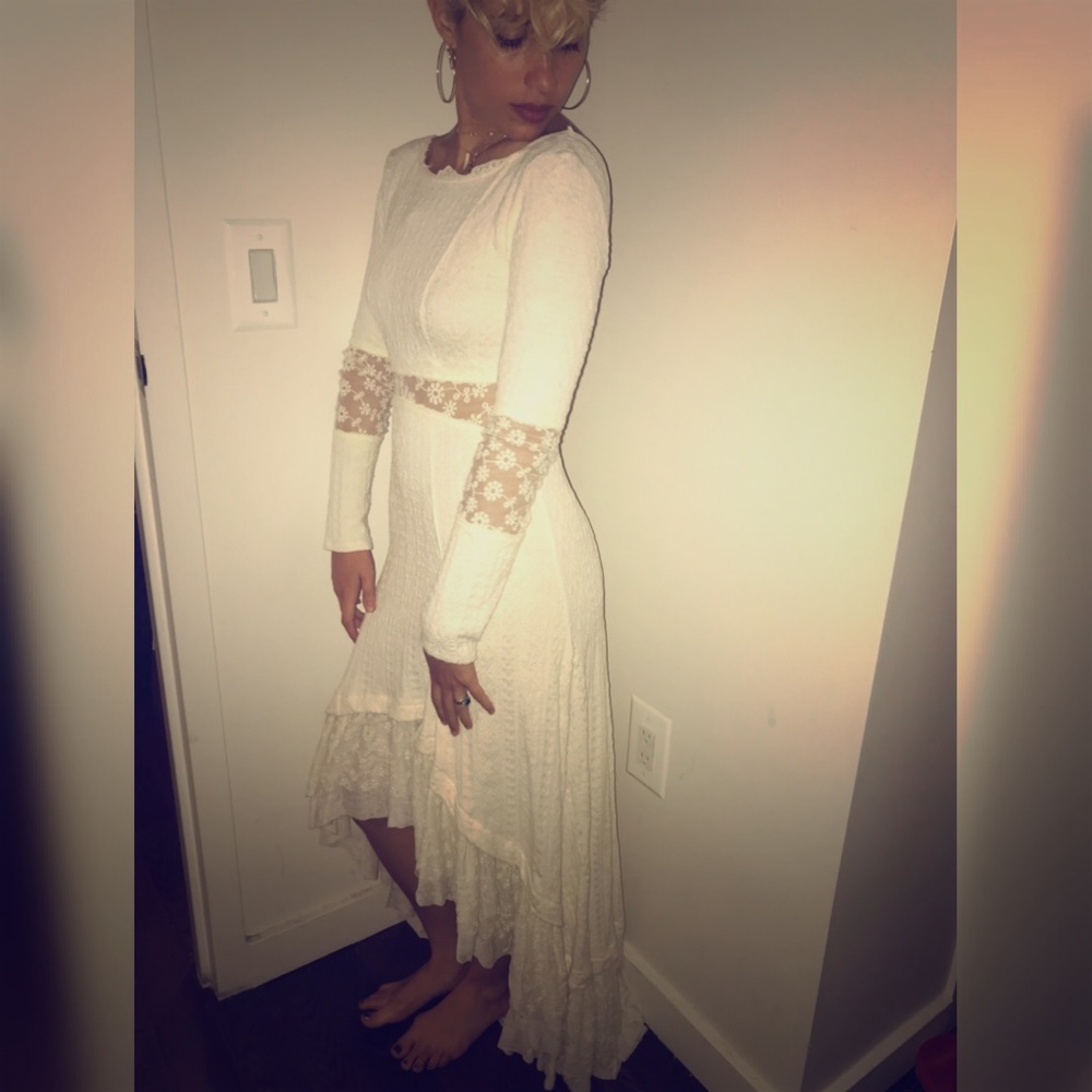 Free People Lace/Knit Maxi Dress